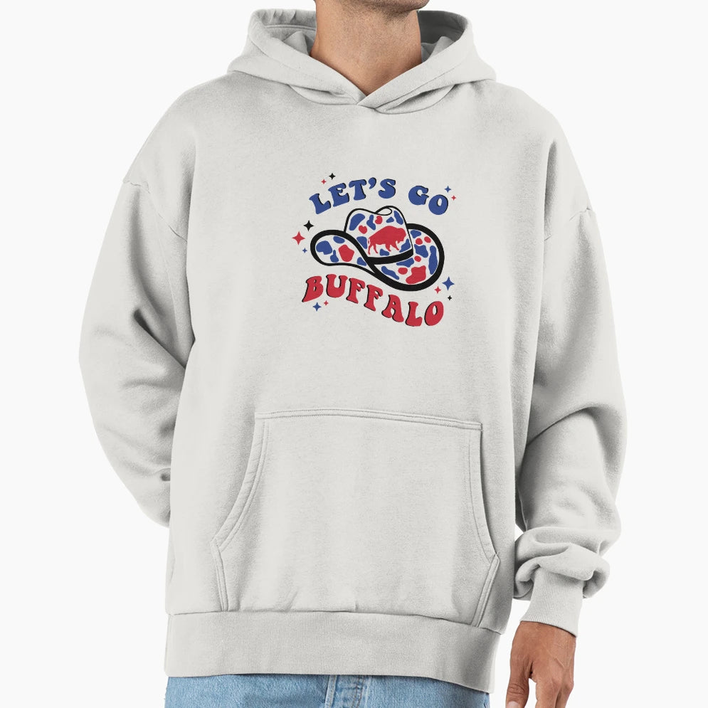 Lets Go Buffalo Football Cowboy Hat Hoodie - Streetwear Style Unisex - T-Shirt, Sweatshirt, Hoodie