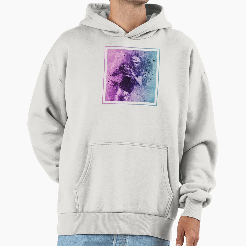 American Football Player Art Hoodie - Graphic Print Unisex - T-Shirt, Sweatshirt, Hoodie