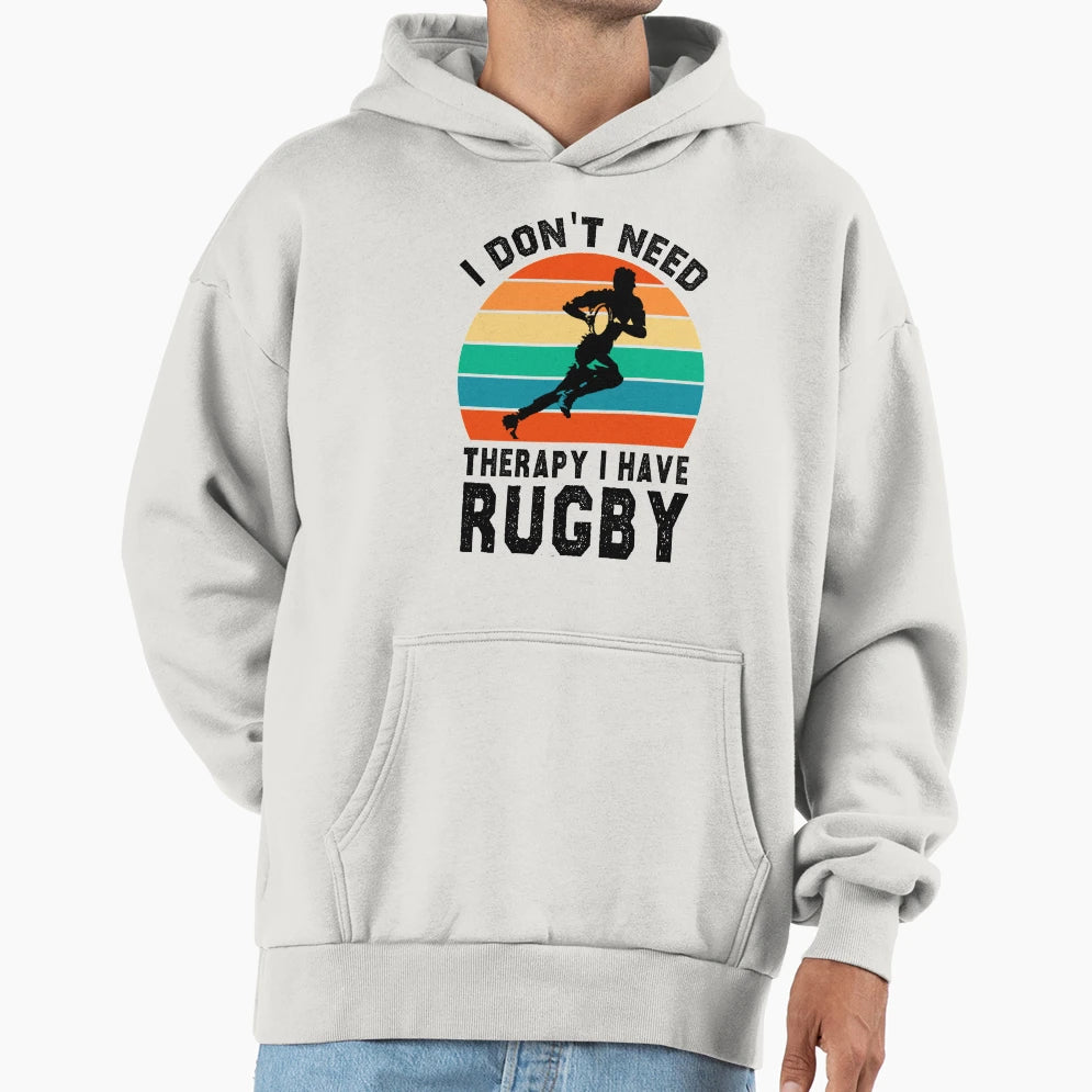 Funny Rugby Gift I Dont Need Therapy I Hoodie - Minimalist Print Unisex - T-Shirt, Sweatshirt, Hoodie