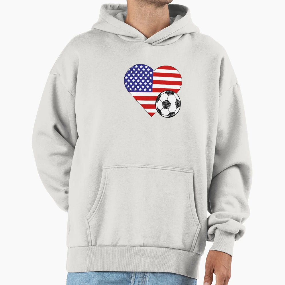 United States Soccer Heart Hoodie - Casual Everyday Wear for Adults - T-Shirt, Sweatshirt, Hoodie
