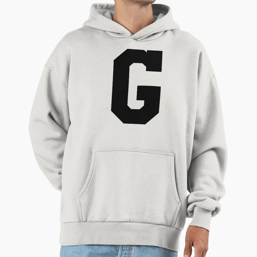 Alphabet Black G Sports Letter G Hoodie - Aesthetic Graphic for Adults - T-Shirt, Sweatshirt, Hoodie