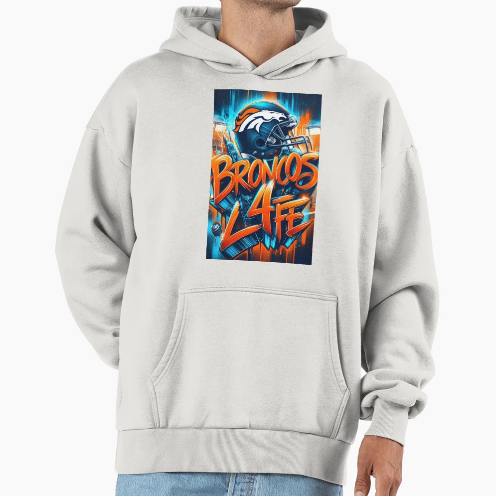 Broncos 4 Life Hoodie - Minimalist Print Unisex - T-Shirt, Sweatshirt, Hoodie