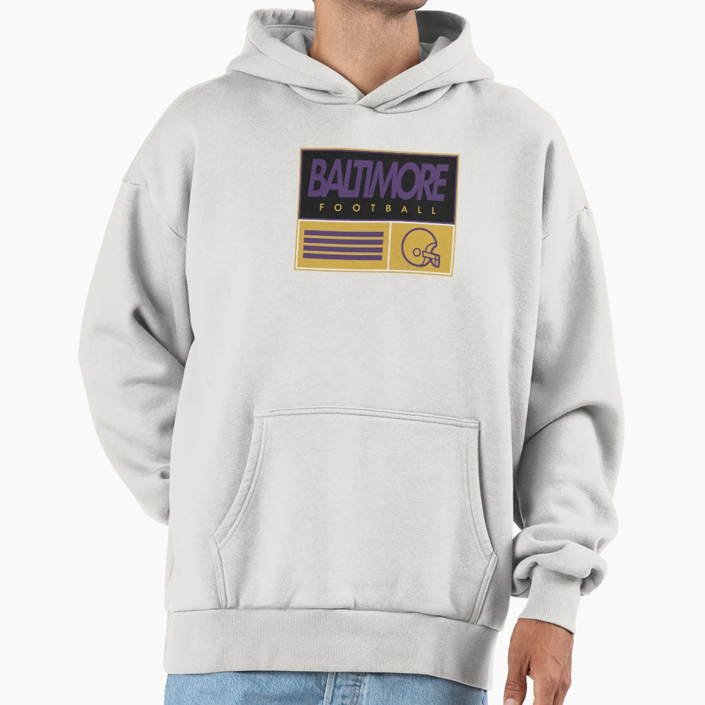 Baltimore Football Hoodie - Custom Art Print Unisex - T-Shirt, Sweatshirt, Hoodie