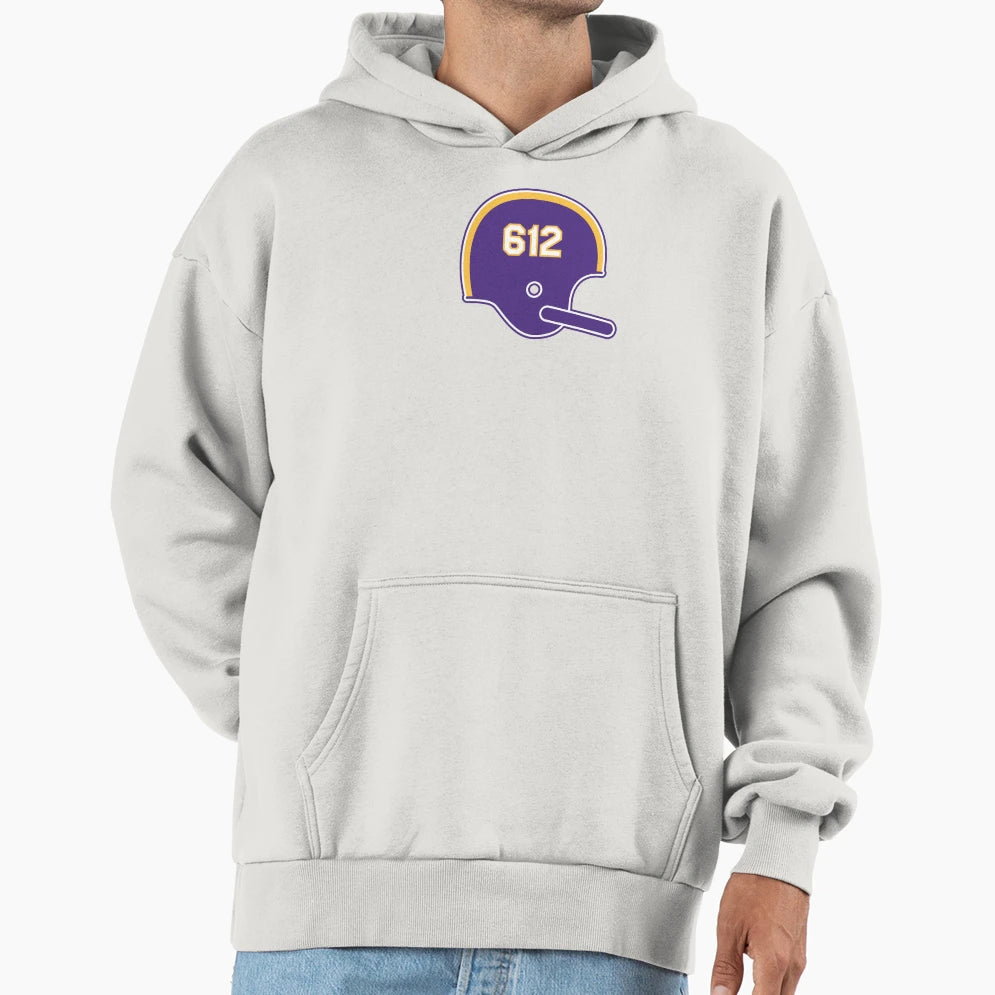 Minnesota Vikings 612 Helmet Hoodie - Minimalist Print Men Women - T-Shirt, Sweatshirt, Hoodie
