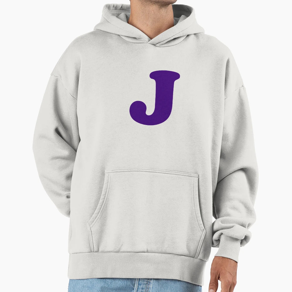 Letter J Initial J Hoodie - Minimalist Print for Adults - T-Shirt, Sweatshirt, Hoodie