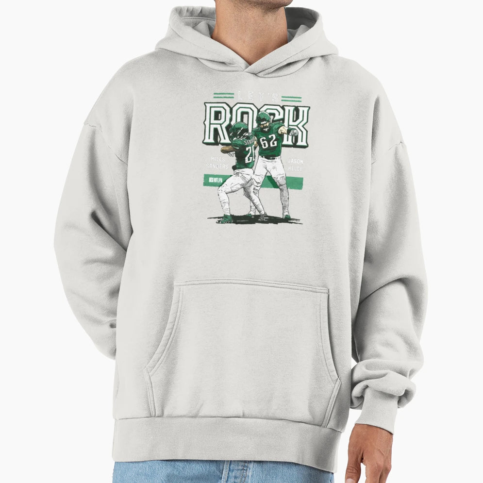 JK And Miles Sanders Lets Rock Hoodie - Minimalist Print Men Women - T-Shirt, Sweatshirt, Hoodie