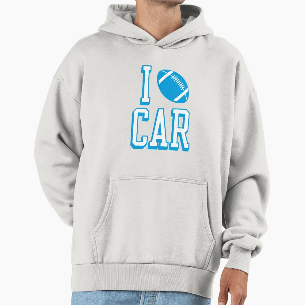 I Love Car Football Hoodie - Unique Graphic Unisex - T-Shirt, Sweatshirt, Hoodie
