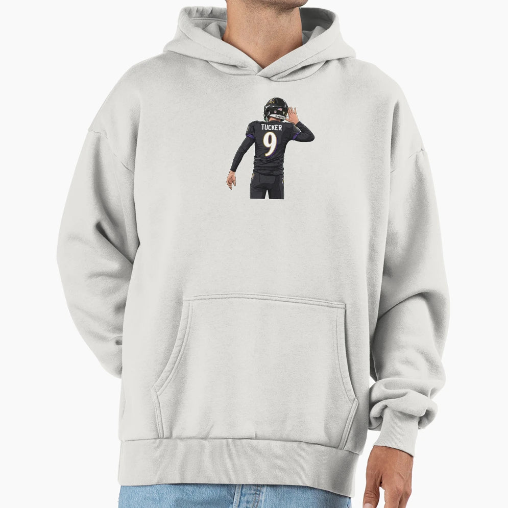 Justin Tucker 9 Celebration Hoodie - Novelty Apparel Unisex - T-Shirt, Sweatshirt, Hoodie