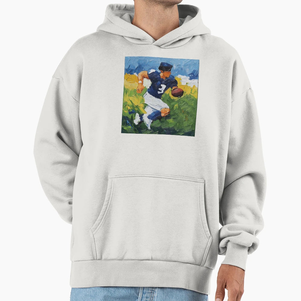Football Player Post Impressionist Hoodie - Custom Art Print Men Women - T-Shirt, Sweatshirt, Hoodie