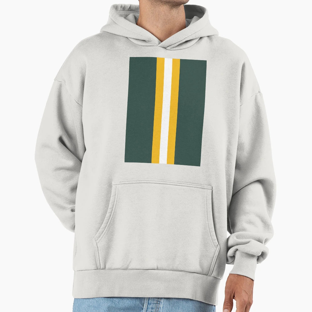 American Football Stripes Green Bay Hoodie - Casual Everyday Wear Unisex - T-Shirt, Sweatshirt, Hoodie