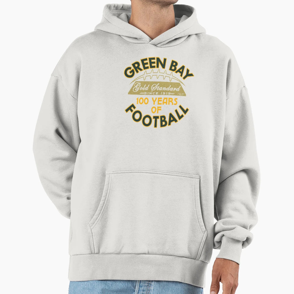 Green Bay Football Fan 1919 100 Hoodie - Aesthetic Graphic for Adults - T-Shirt, Sweatshirt, Hoodie