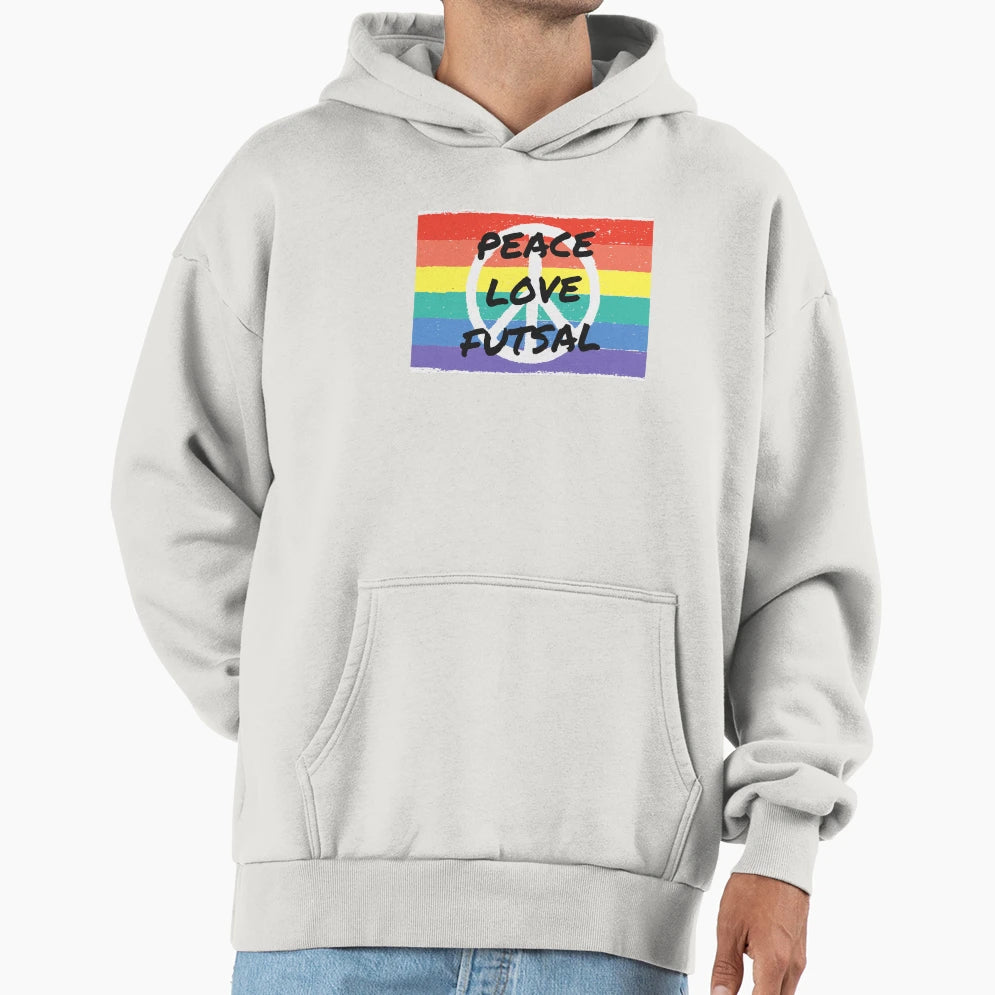 Peace Love Futsal Hoodie - Novelty Apparel Unisex - T-Shirt, Sweatshirt, Hoodie