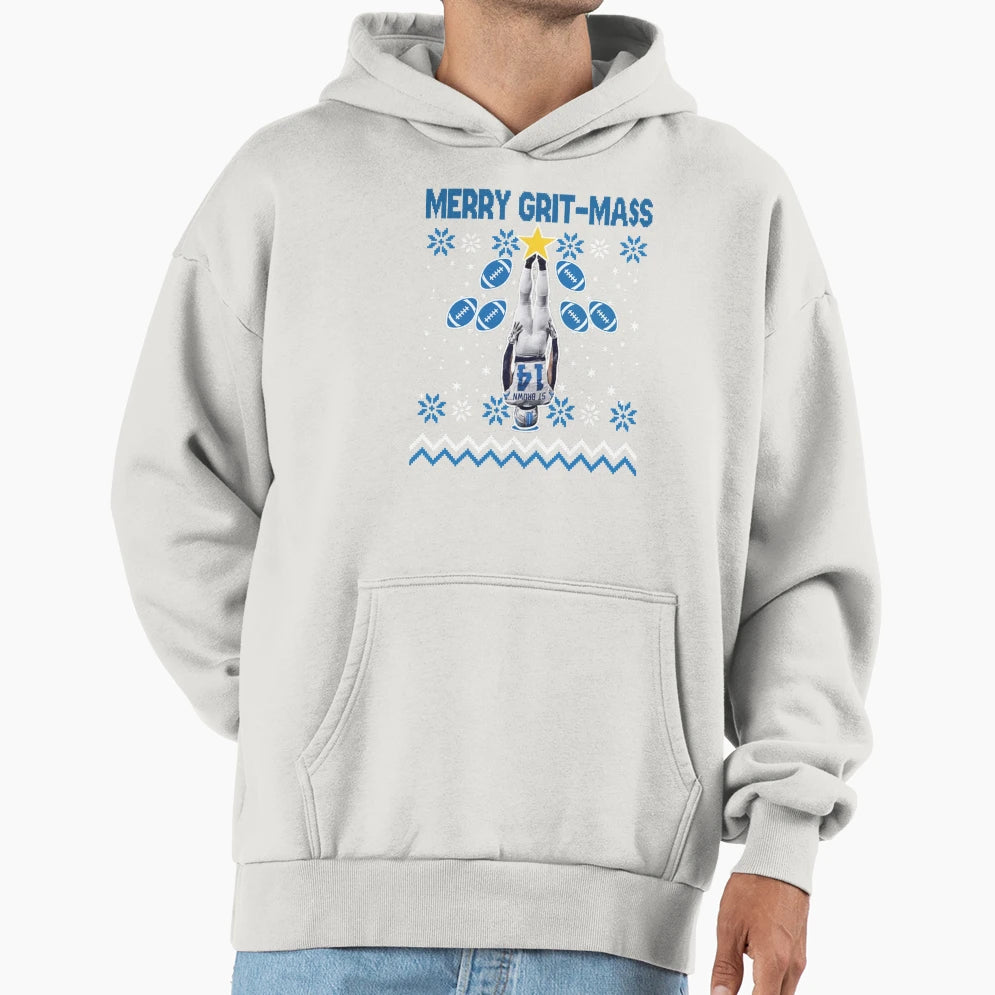 Amon Ra St Brown Funny Merry Grit Mas Hoodie - Fun Novelty Design Men Women - T-Shirt, Sweatshirt, Hoodie