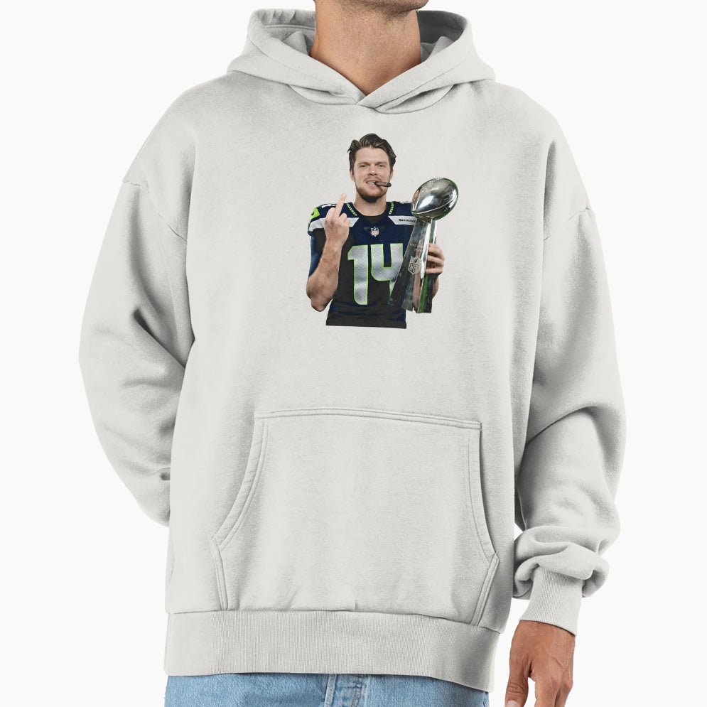 Meme Middle Finge Sam Darnold Hoodie - Custom Art Print for Adults - T-Shirt, Sweatshirt, Hoodie