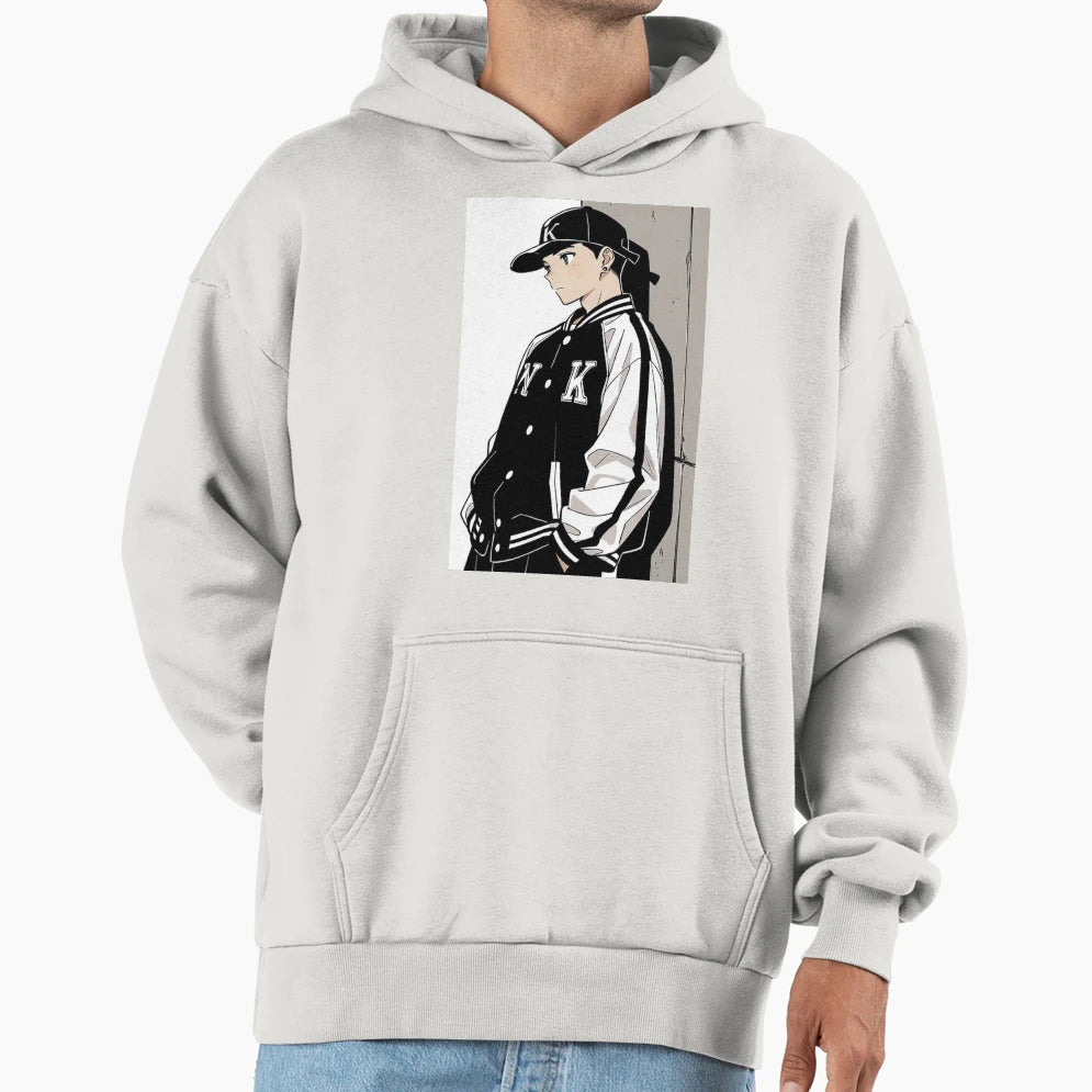 Black Varsity Jacket Snapback Streetwear Hoodie - Unique Graphic Men Women - T-Shirt, Sweatshirt, Hoodie