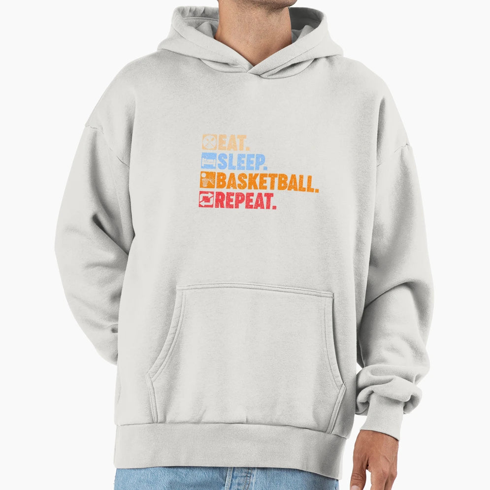 Eat Sleep Basketball Repeat Ns Hoodie - Unique Graphic Unisex - T-Shirt, Sweatshirt, Hoodie