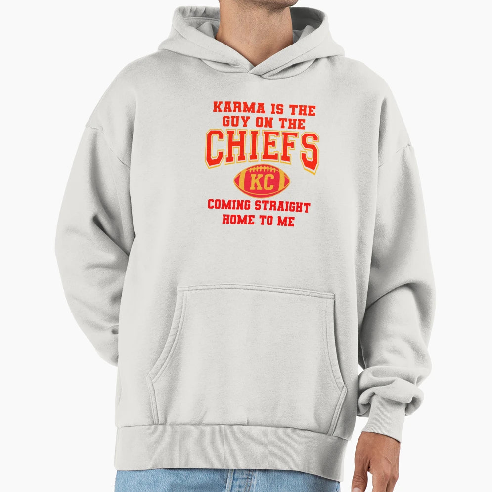 Karma Is Guy Hoodie - Aesthetic Graphic for Adults - T-Shirt, Sweatshirt, Hoodie