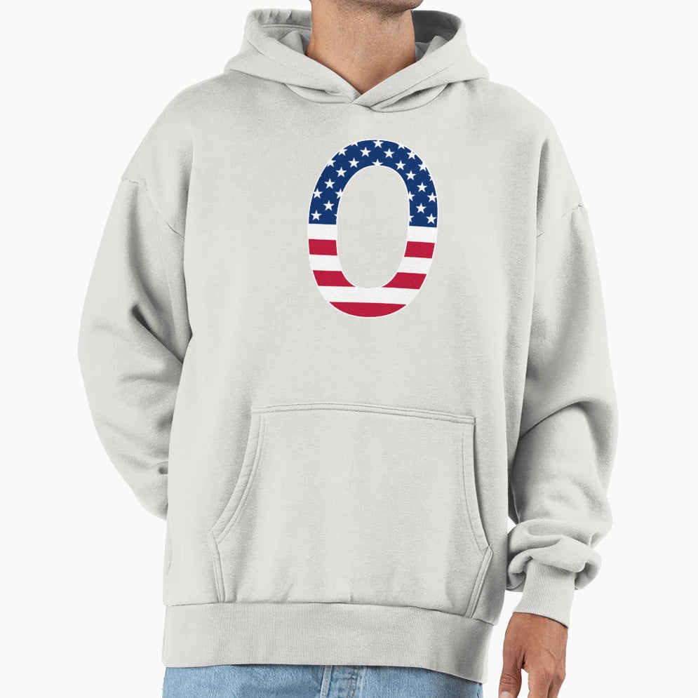 Number 0 American Flag Gift American Hoodie - Custom Art Print Men Women - T-Shirt, Sweatshirt, Hoodie