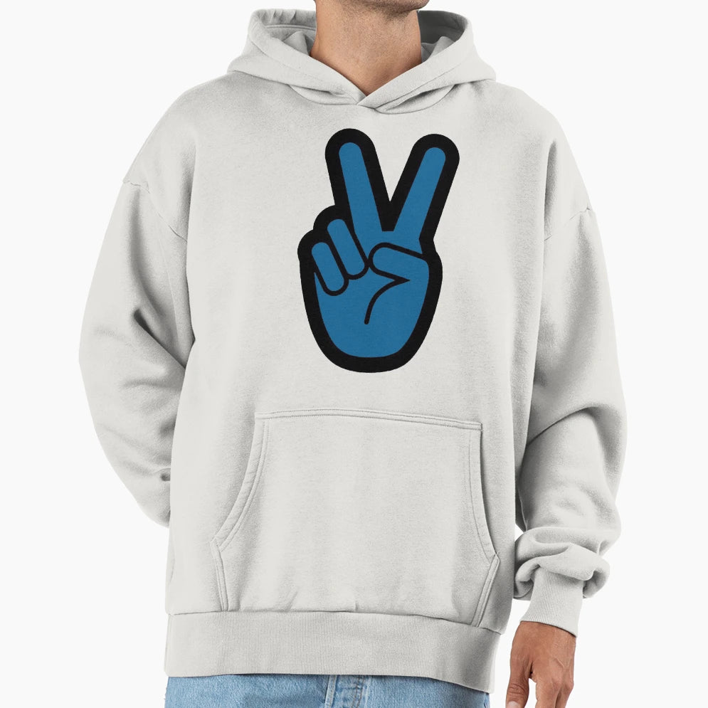 Blue Peace Sign Hoodie - Minimalist Print for Adults - T-Shirt, Sweatshirt, Hoodie