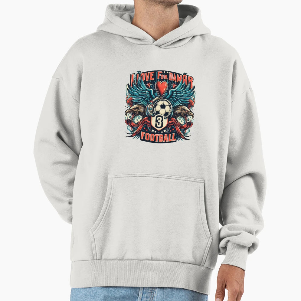 Love Damar 3 Football Hoodie - Custom Art Print Men Women - T-Shirt, Sweatshirt, Hoodie
