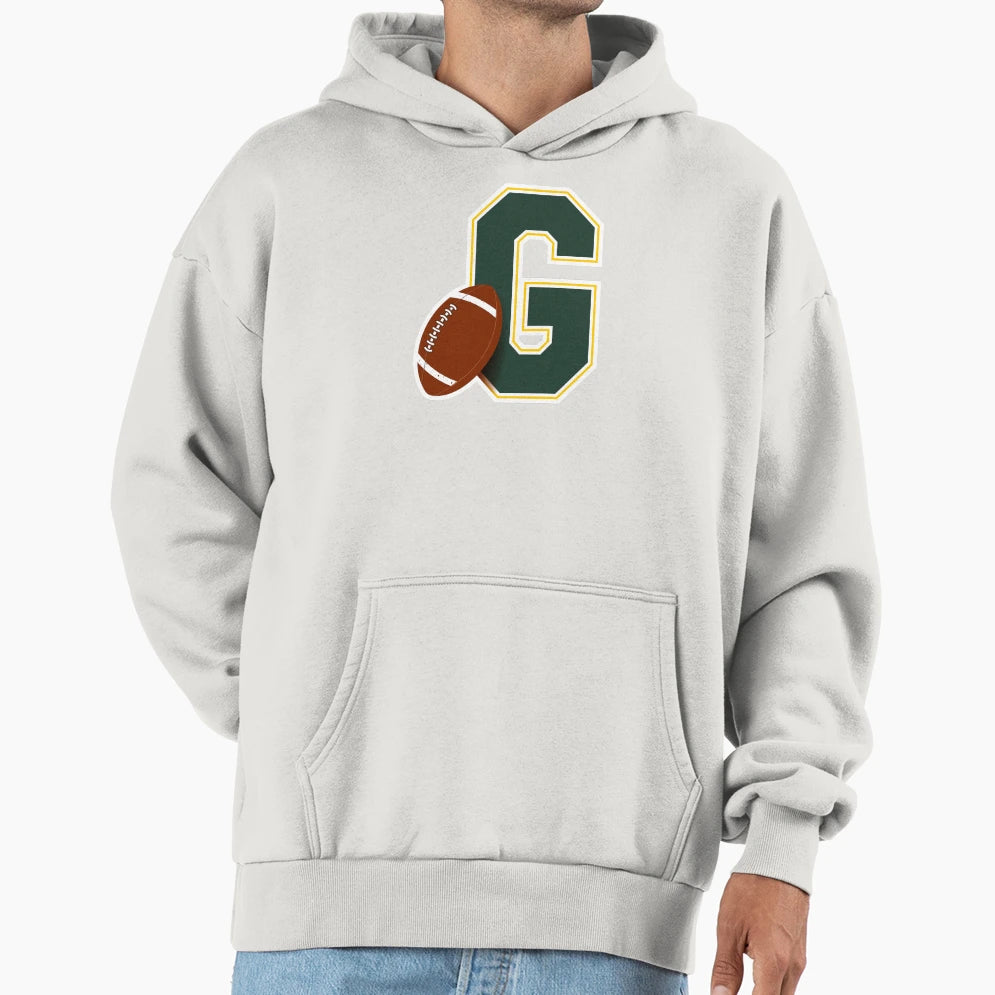 Green Bay Football Monogram Hoodie - Custom Art Print for Adults - T-Shirt, Sweatshirt, Hoodie