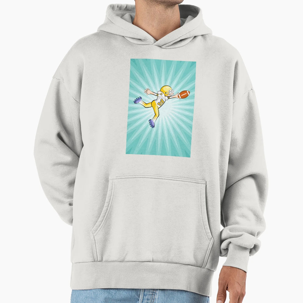 American Football Player Stays Ball Hoodie - Novelty Apparel Unisex - T-Shirt, Sweatshirt, Hoodie