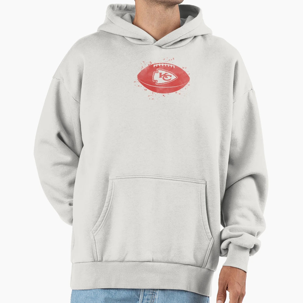 Chiefs Watercolor Football Hoodie - Streetwear Style Unisex - T-Shirt, Sweatshirt, Hoodie