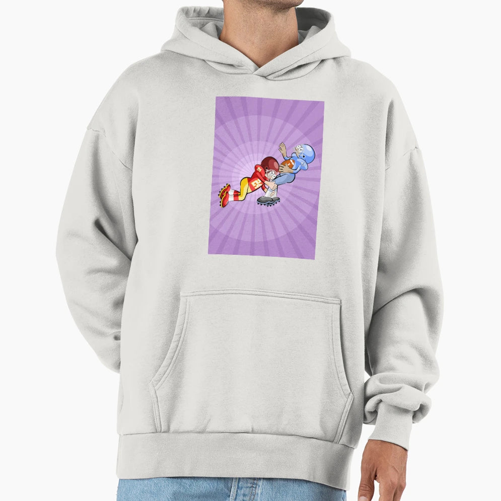 American Football Player Grabs His Hoodie - Graphic Print Men Women - T-Shirt, Sweatshirt, Hoodie
