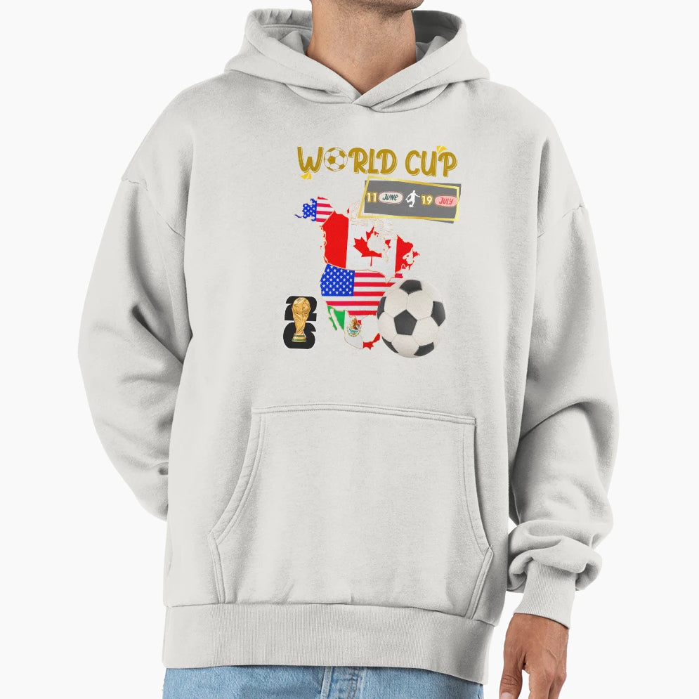 World Cup 2026 North America Usa Canada Hoodie - Minimalist Print Unisex - T-Shirt, Sweatshirt, Hoodie