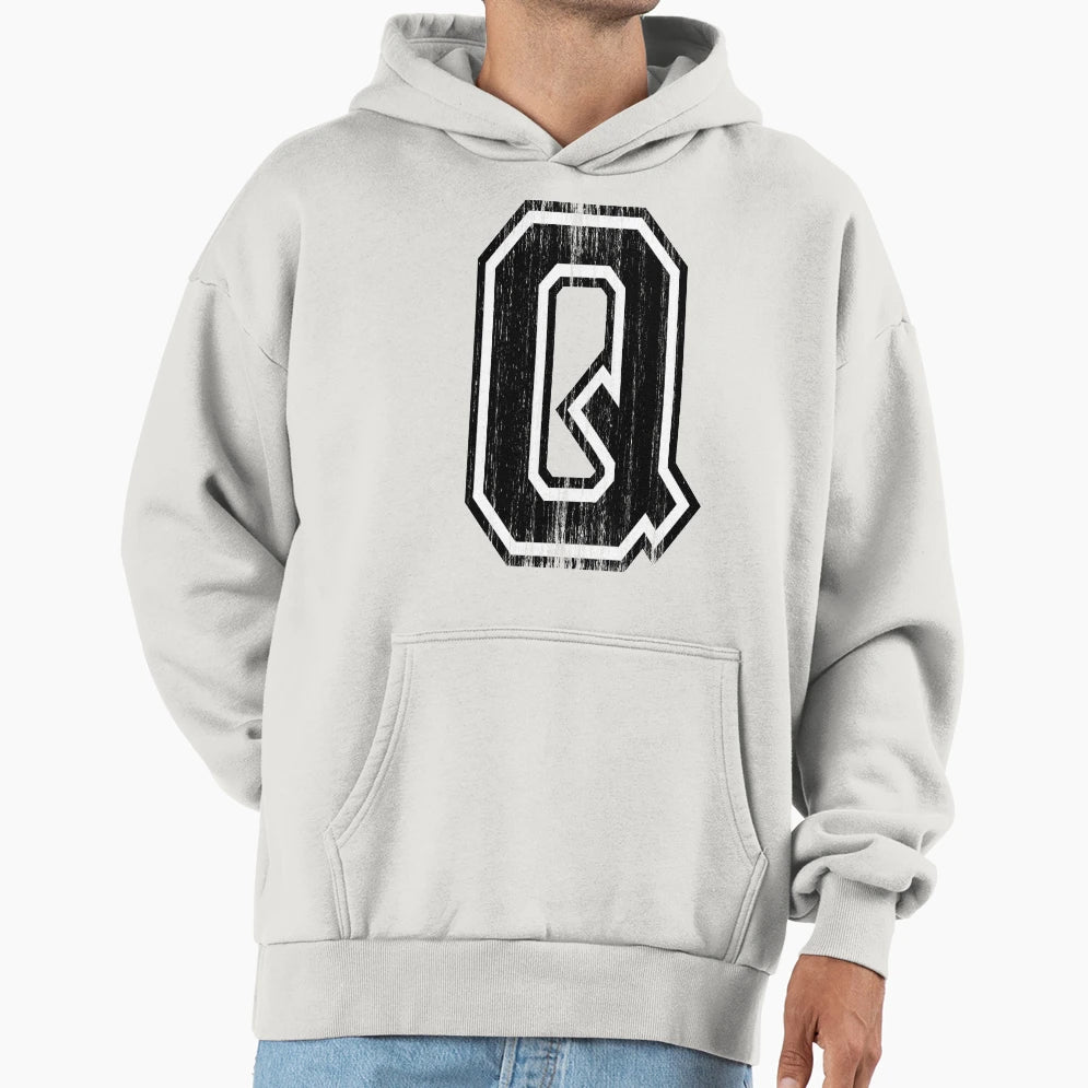 Big Varsity Letter Q Hoodie - Custom Art Print for Adults - T-Shirt, Sweatshirt, Hoodie