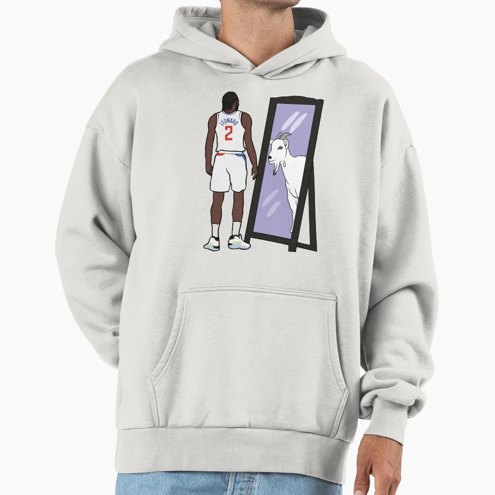 Kawhi Leonard Mirror Goat Hoodie - Unique Graphic for Adults - T-Shirt, Sweatshirt, Hoodie