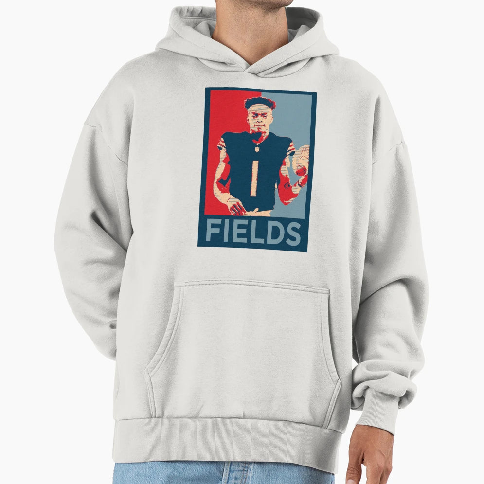 Justin Fields Bears Hoodie - Custom Art Print Men Women - T-Shirt, Sweatshirt, Hoodie