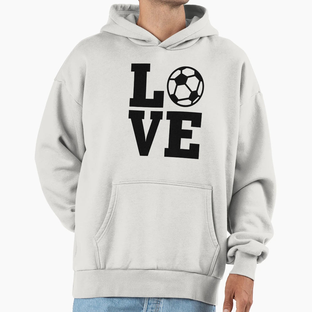I Love Soccer Black Hoodie - Casual Everyday Wear Men Women - T-Shirt, Sweatshirt, Hoodie