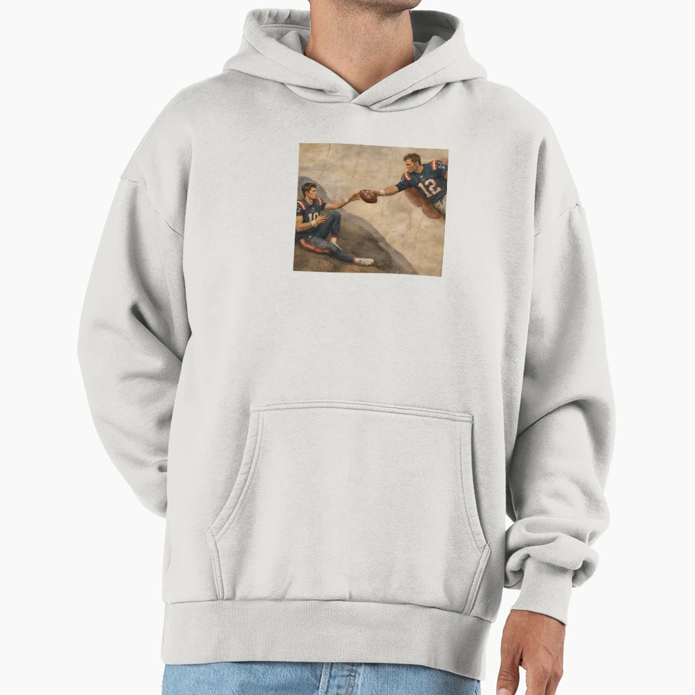 Creation Adam TB Drake Maye Hoodie - Minimalist Print for Adults - T-Shirt, Sweatshirt, Hoodie