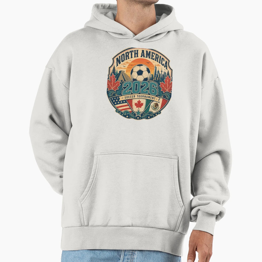 Usa Canada Mexico Soccer Cup Hoodie - Novelty Apparel Unisex - T-Shirt, Sweatshirt, Hoodie