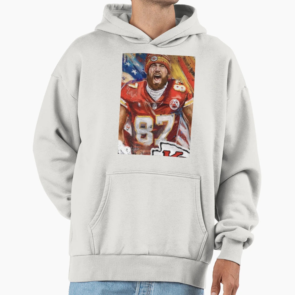 Chiefs Kelce 87 Hoodie - Custom Art Print Men Women - T-Shirt, Sweatshirt, Hoodie
