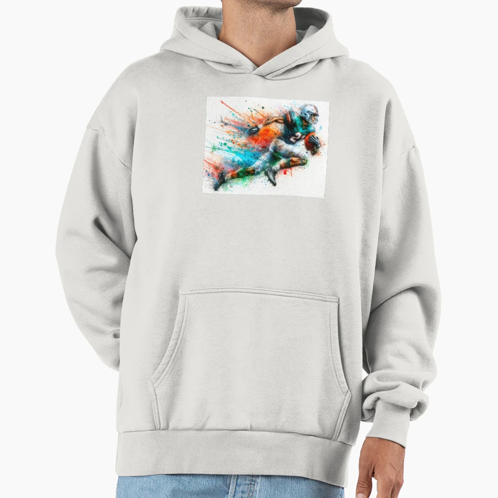 Dynamic Footballer Action Hoodie - Streetwear Style for Adults - T-Shirt, Sweatshirt, Hoodie