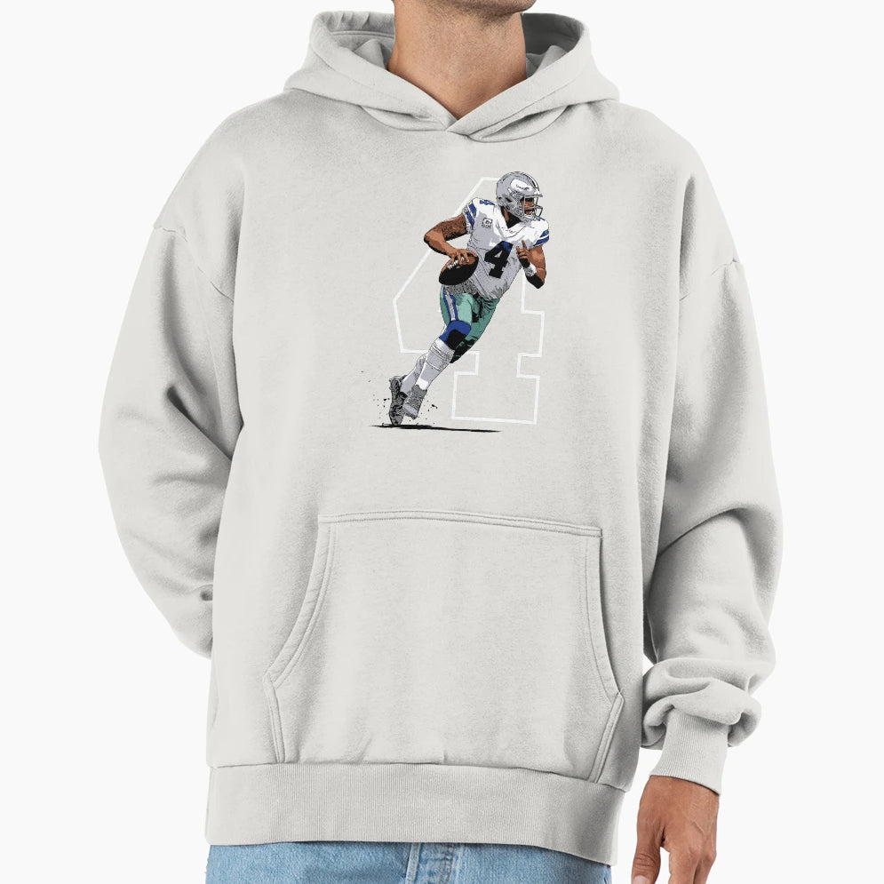 Prescott Dallas Football Quarterback Hoodie - Minimalist Print Men Women - T-Shirt, Sweatshirt, Hoodie