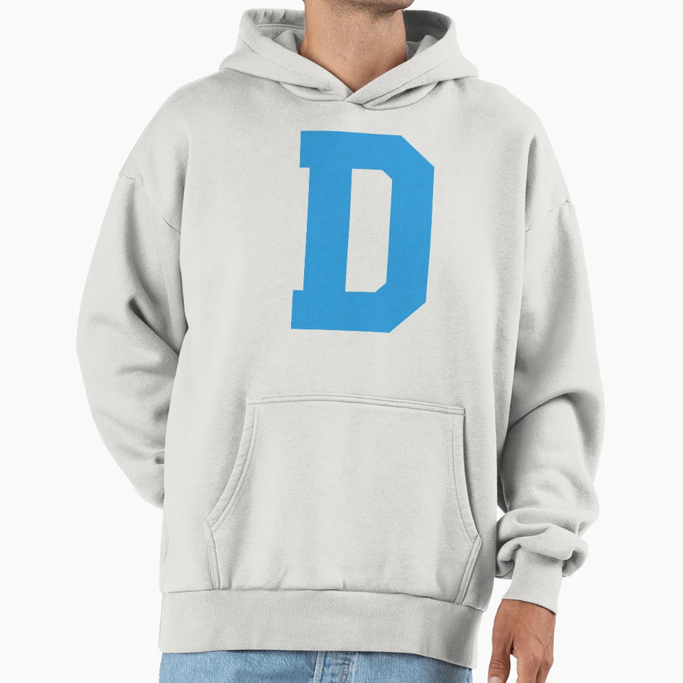 Alphabet Blue D Sports Letter D Hoodie - Unique Graphic Men Women - T-Shirt, Sweatshirt, Hoodie