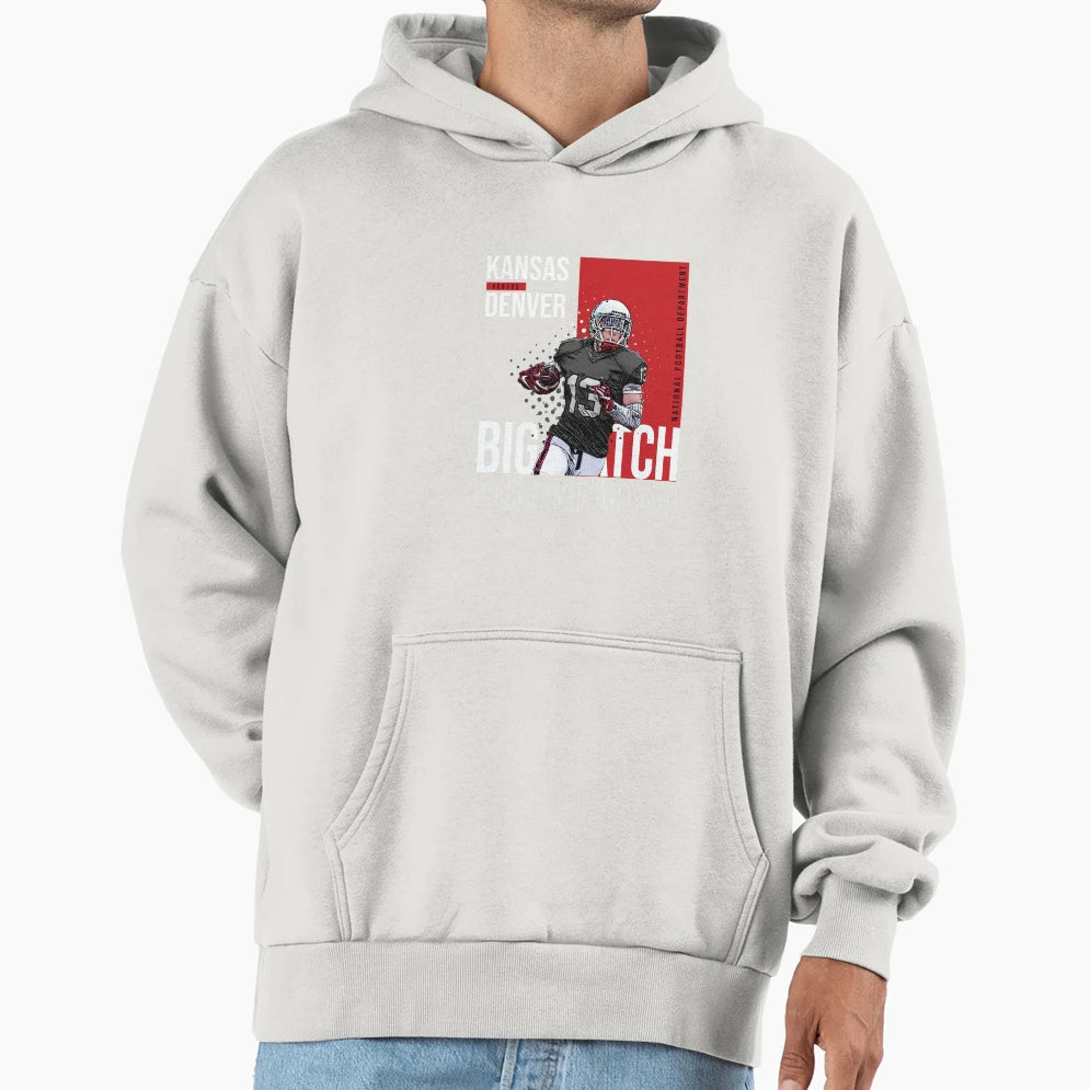 Kansas Versus Denver American Football Hoodie - Graphic Print Unisex - T-Shirt, Sweatshirt, Hoodie