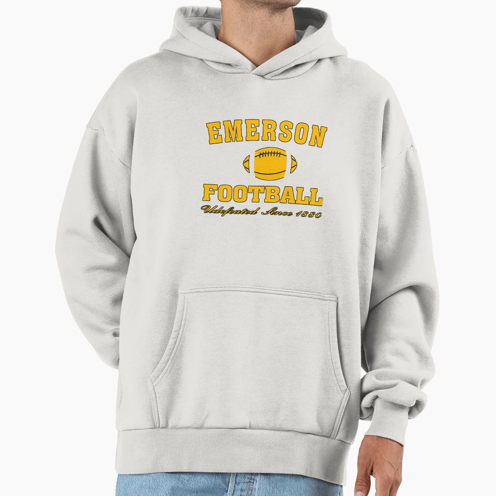 Emerson Football Undefeated College Hoodie - Streetwear Style for Adults - T-Shirt, Sweatshirt, Hoodie