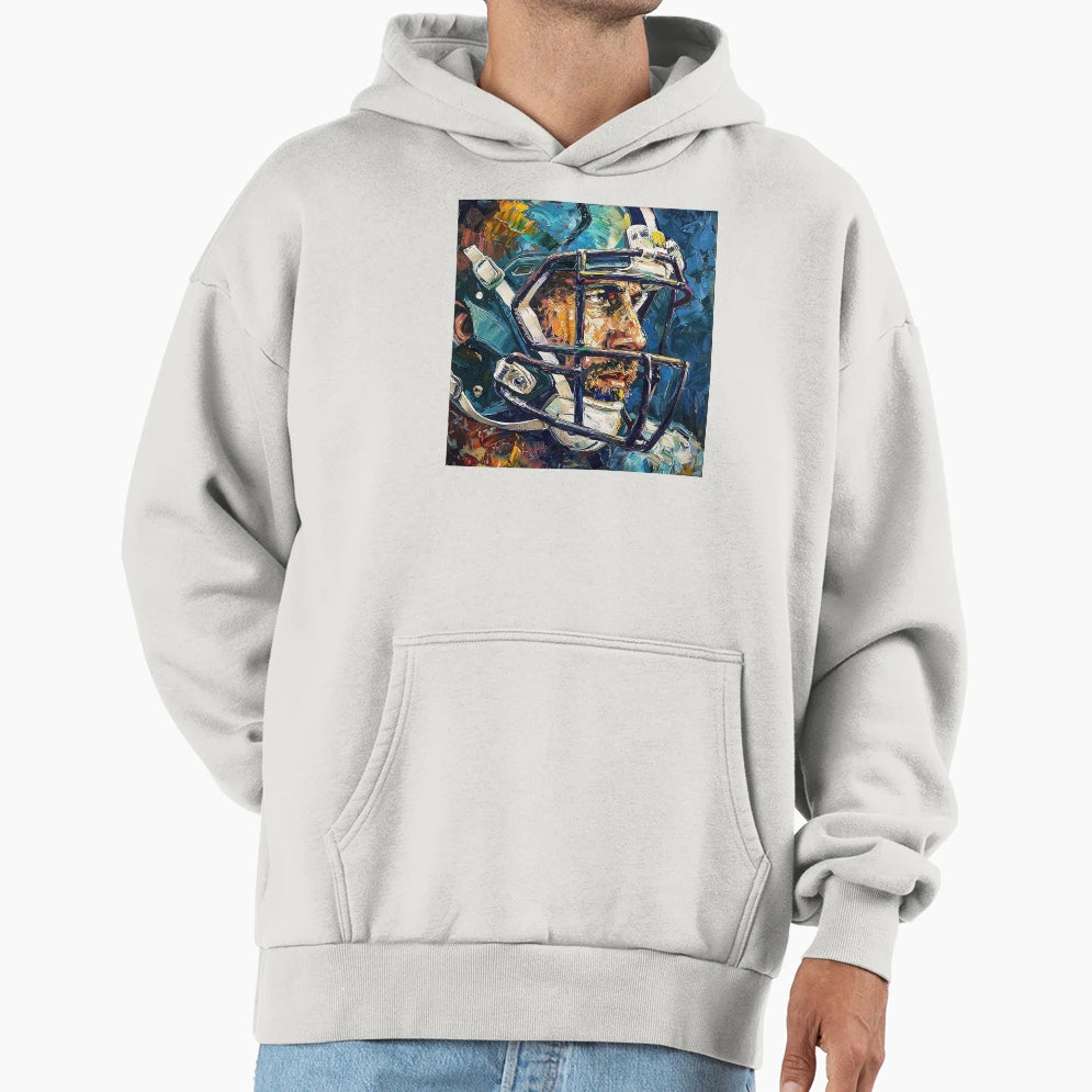 American Football Player Painting Hoodie - Minimalist Print Men Women - T-Shirt, Sweatshirt, Hoodie
