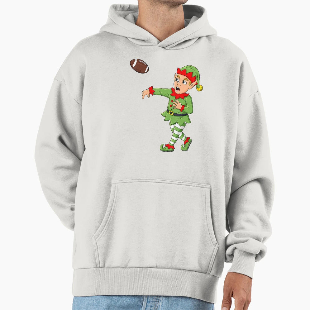 Elf Football Quarterback Funny Teen Hoodie - Streetwear Style Unisex - T-Shirt, Sweatshirt, Hoodie