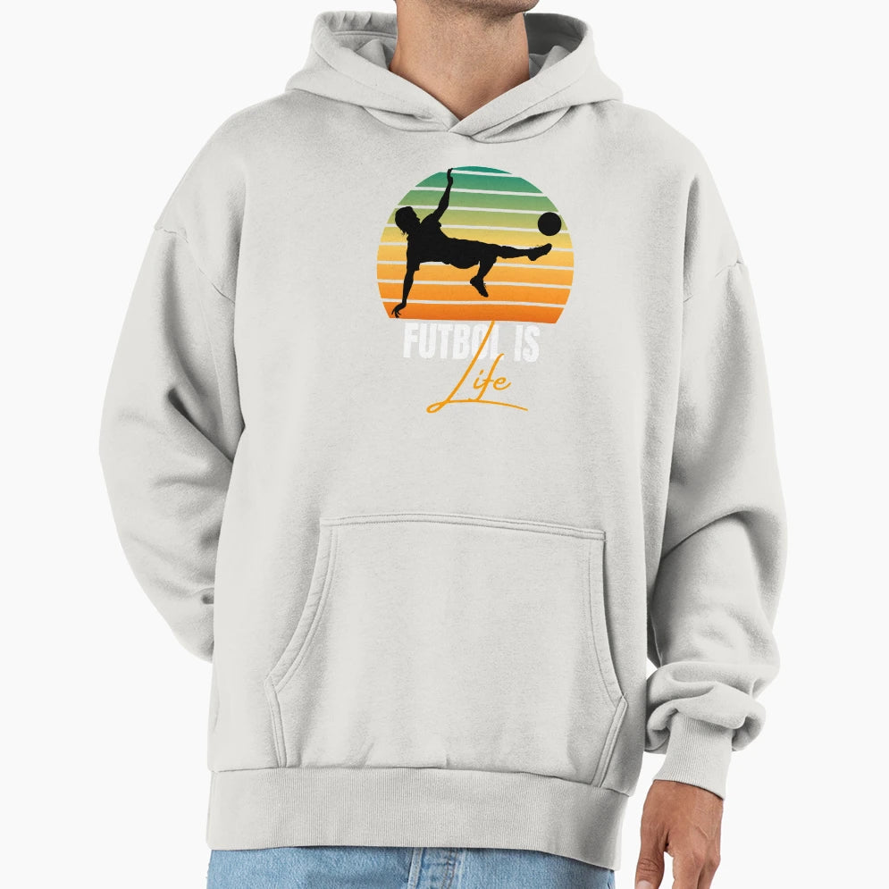 Futbol Is Life Gift Soccer Lovers Hoodie - Minimalist Print Unisex - T-Shirt, Sweatshirt, Hoodie