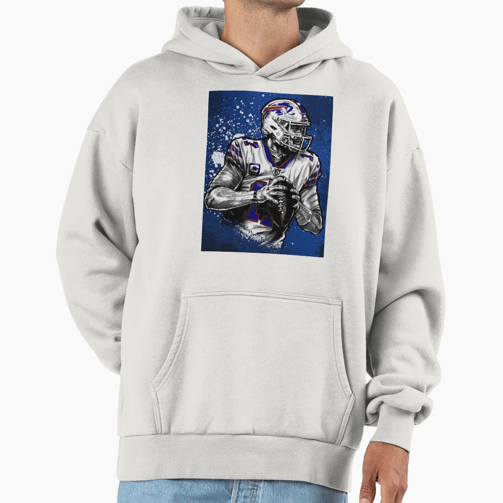 Qb Ready To Throw Full Hoodie - Casual Everyday Wear for Adults - T-Shirt, Sweatshirt, Hoodie