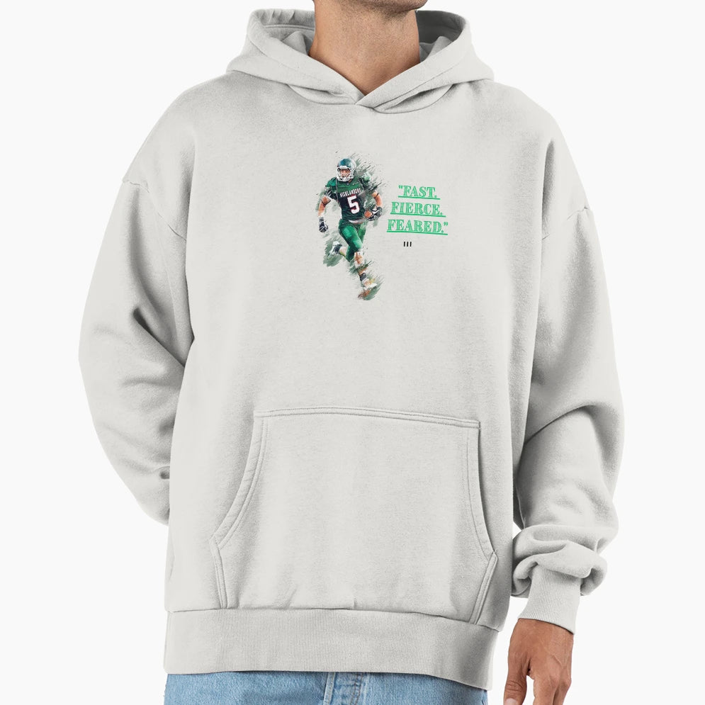 Green American Football Spirit Fan Hoodie - Aesthetic Graphic Unisex - T-Shirt, Sweatshirt, Hoodie