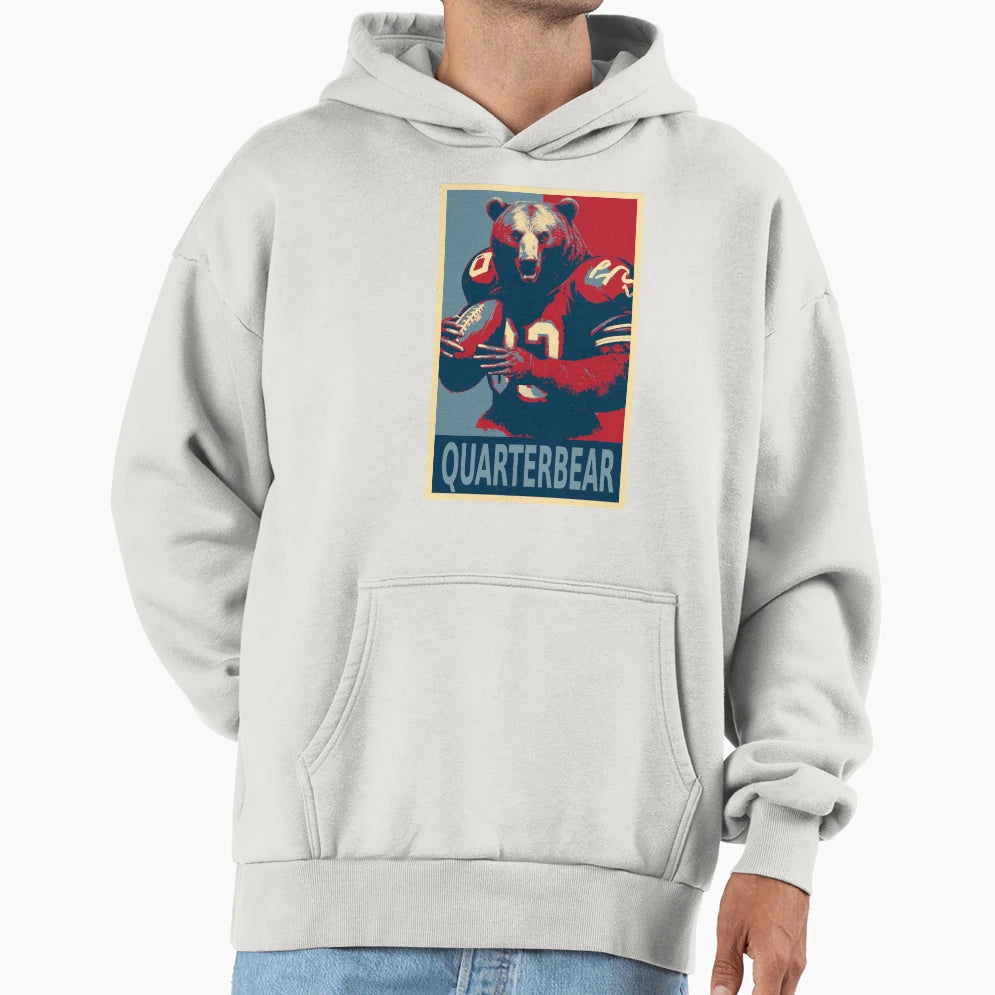 Quarterbear Bear Quarterback American Hoodie - Aesthetic Graphic Men Women - T-Shirt, Sweatshirt, Hoodie