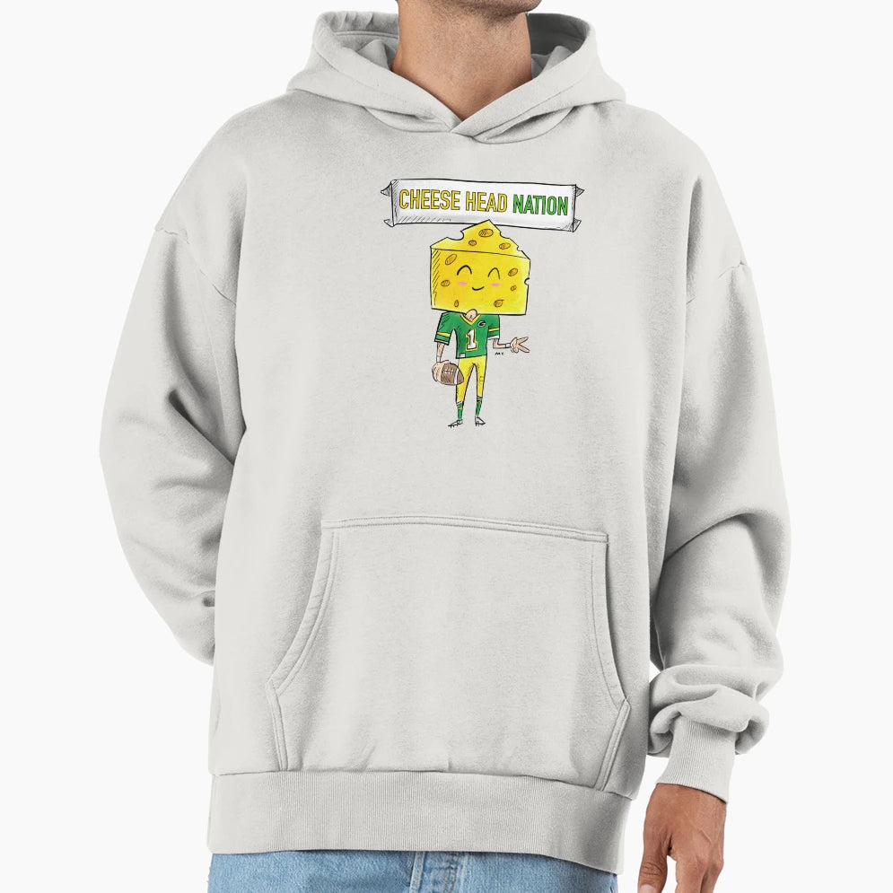 Cheese Head Nation Hoodie - Novelty Apparel Men Women - T-Shirt, Sweatshirt, Hoodie