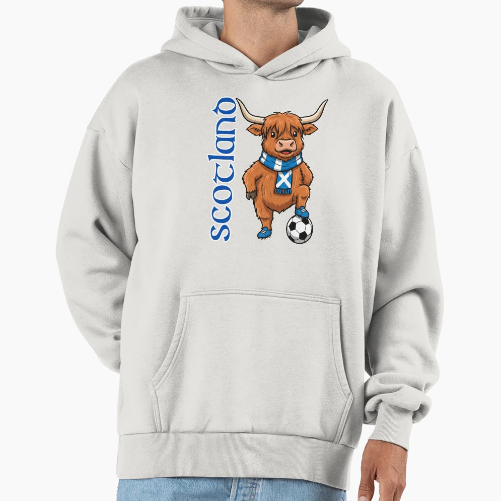 Scotland Soccer Highland Cow Football Fan Hoodie - Custom Art Print Unisex - T-Shirt, Sweatshirt, Hoodie