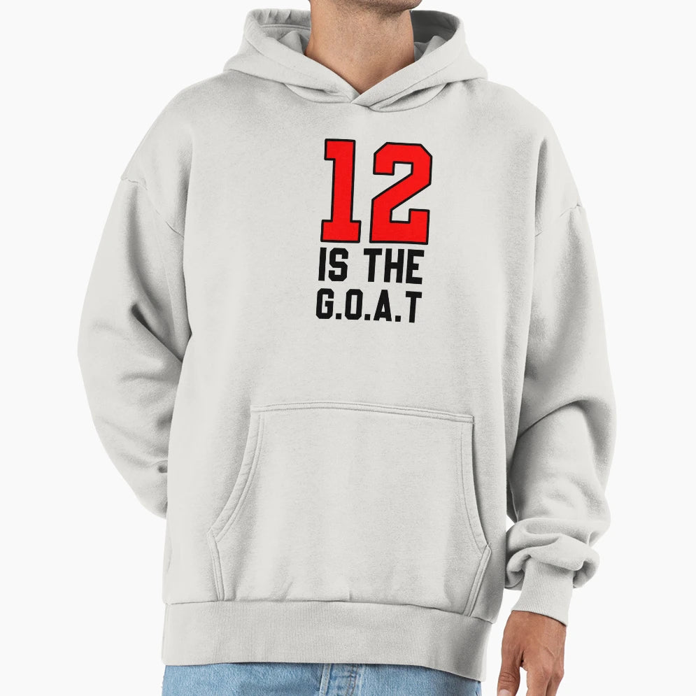 12 Is Goat G O T Basketball Player Tb Hoodie - Minimalist Print for Adults - T-Shirt, Sweatshirt, Hoodie